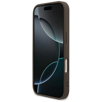 MagSafe hoesje voor Apple iPhone 17, Guess, 4G Ring Classic Logo, Bruin