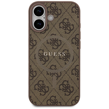 MagSafe hoesje voor Apple iPhone 17, Guess, 4G Ring Classic Logo, Bruin