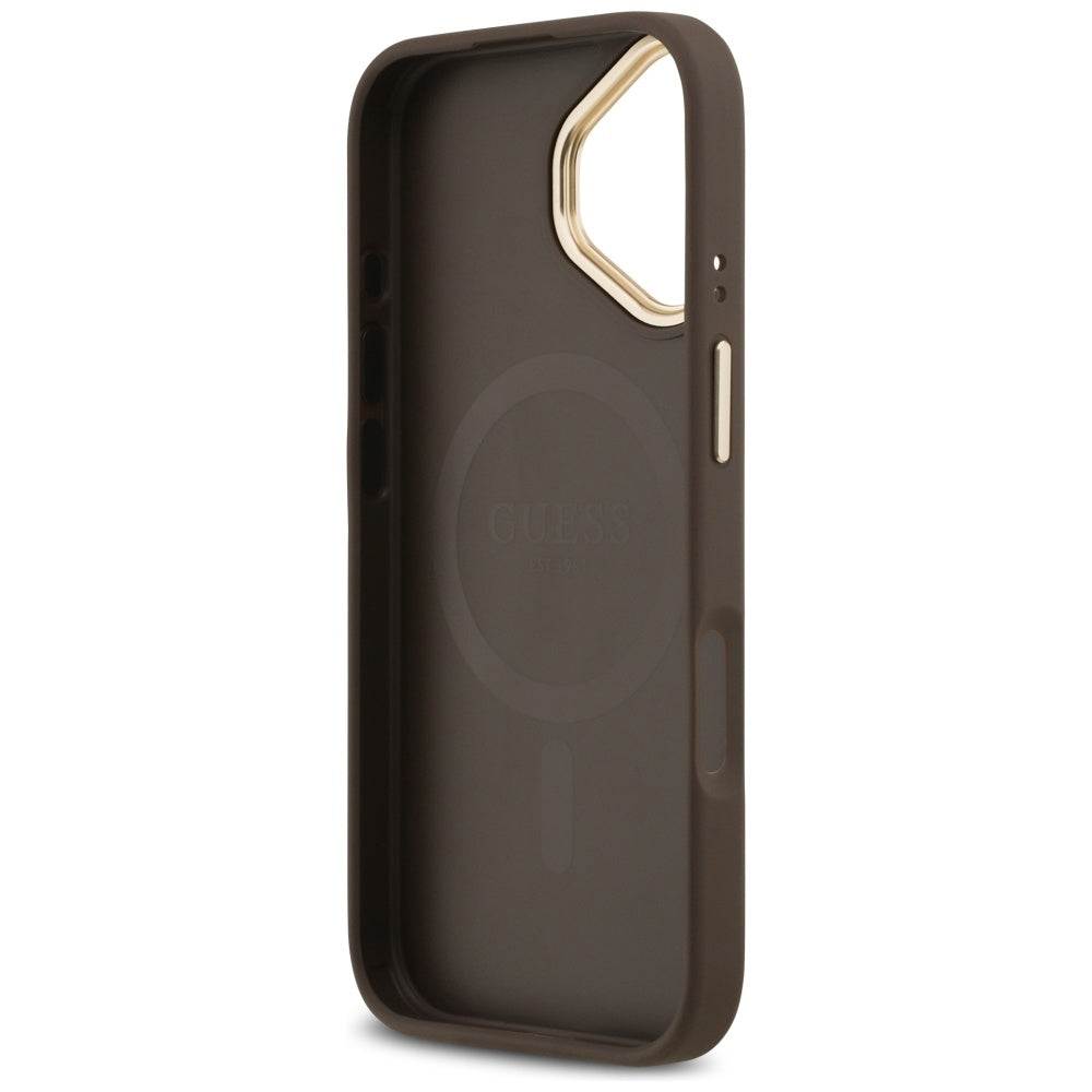 MagSafe hoesje voor Apple iPhone 17, Guess, 4G Strass Logo, Bruin