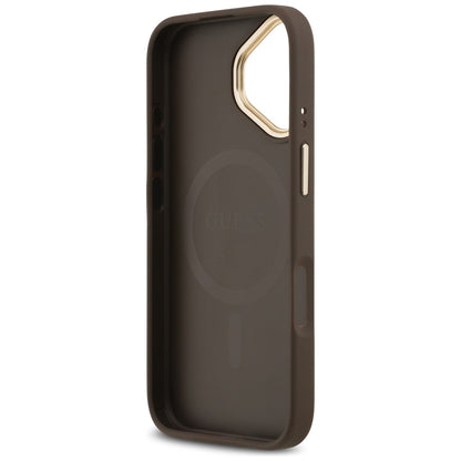 MagSafe hoesje voor Apple iPhone 17, Guess, 4G Strass Logo, Bruin