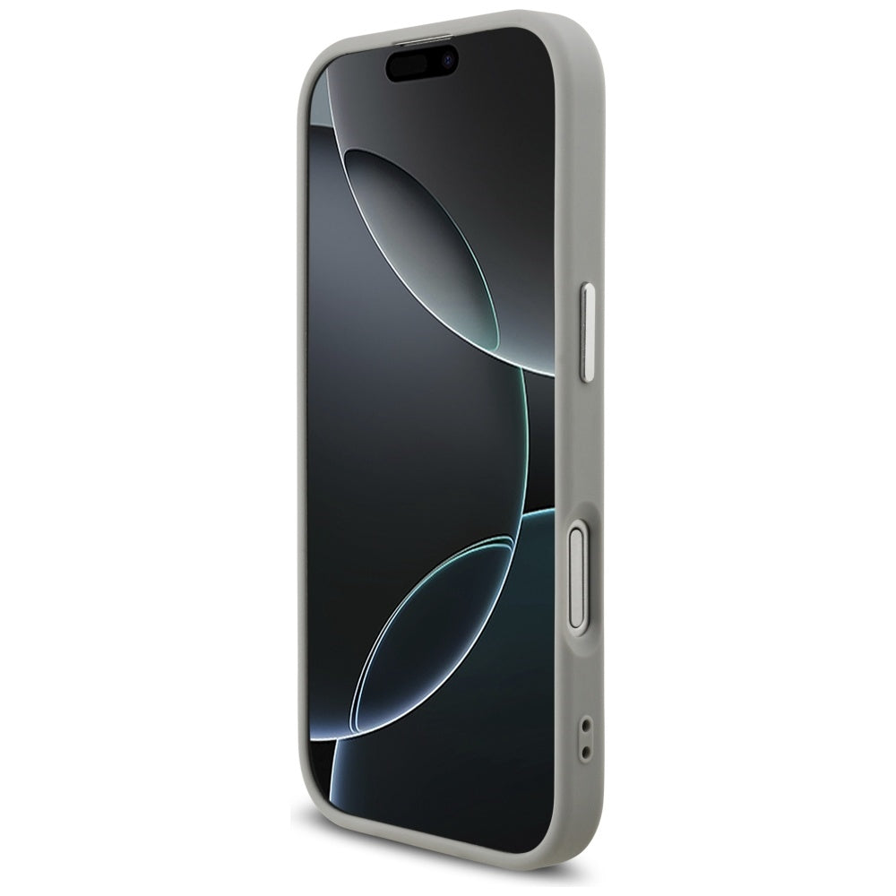 MagSafe Case for Apple iPhone 17, Guess, Glitter Triangle Logo, Silver