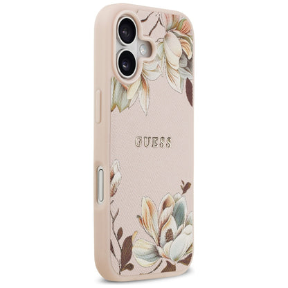 MagSafe hoes voor Apple iPhone 17, Guess, Grained Flowers, Roze