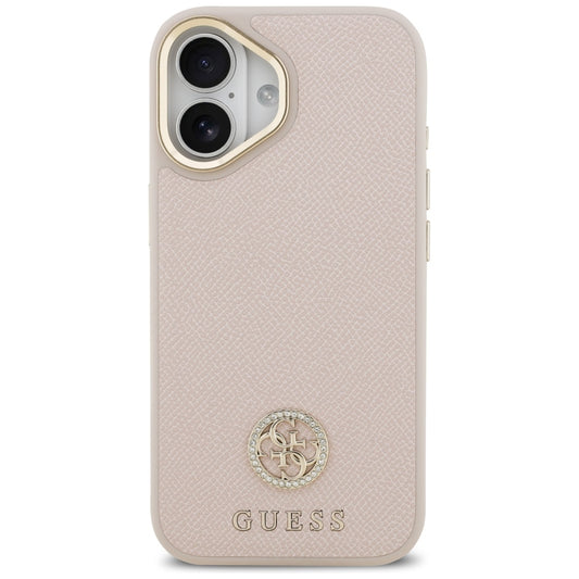 MagSafe hoesje voor Apple iPhone 17, Guess, Grained Strass Logo, Roze