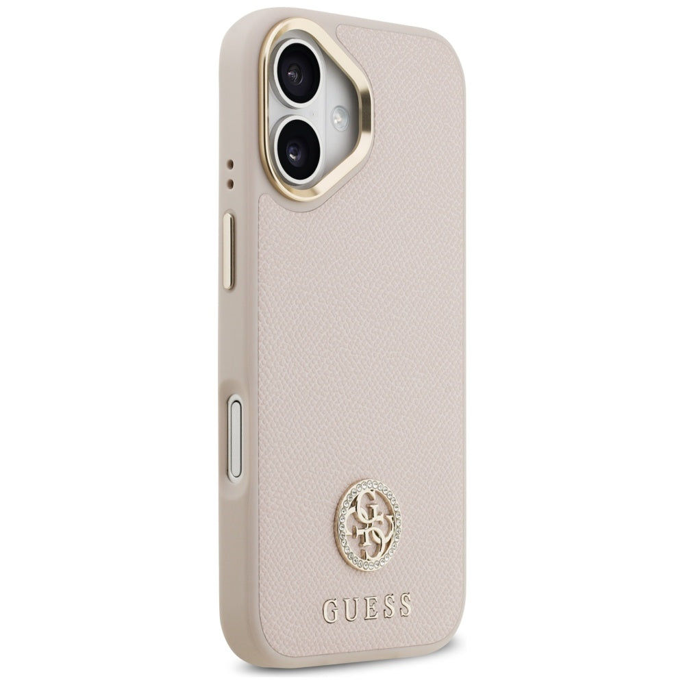 MagSafe hoesje voor Apple iPhone 17, Guess, Grained Strass Logo, Roze
