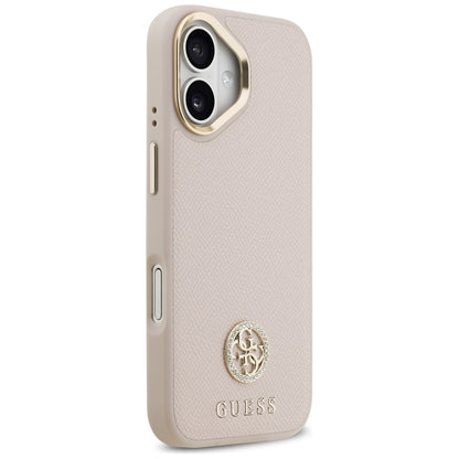 MagSafe hoesje voor Apple iPhone 17, Guess, Grained Strass Logo, Roze
