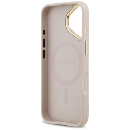 MagSafe hoesje voor Apple iPhone 17, Guess, Grained Strass Logo, Roze