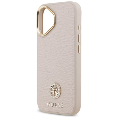 MagSafe hoesje voor Apple iPhone 17, Guess, Grained Strass Logo, Roze