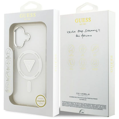 MagSafe hoesje voor Apple iPhone 17, Guess, IML Gradient Triangle Logo, Transparant