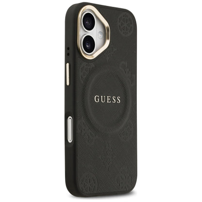 MagSafe Hülle für Apple iPhone 17, Guess, Peony Hot Stamp, Schwarz
