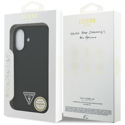 Étui MagSafe pour Apple iPhone 17, Guess, Logo Triangle, Noir