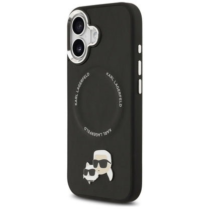 Coque MagSafe pour Apple iPhone 17, Karl Lagerfeld, Karl & Choupette Pins, Noire