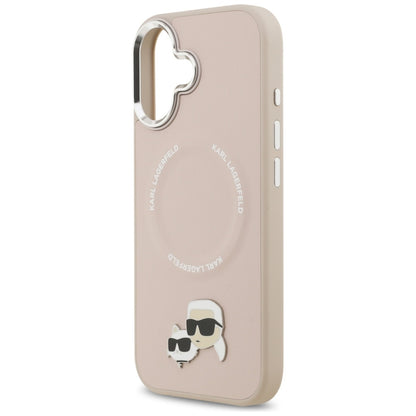 Coque MagSafe pour Apple iPhone 17, Karl Lagerfeld, Karl & Choupette Pins, Rose