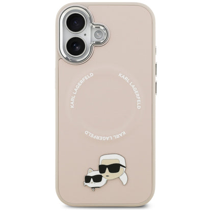 Coque MagSafe pour Apple iPhone 17, Karl Lagerfeld, Karl & Choupette Pins, Rose