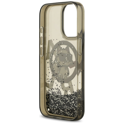 Coque MagSafe pour Apple iPhone 17, Karl Lagerfeld, Liquid Glitter Logo Choupette, Noire