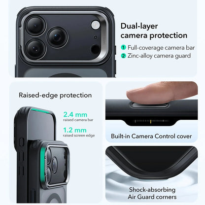 Étui MagSafe pour Apple iPhone 17 Pro, ESR, Classic Hybrid Kickstand, Noir Satiné