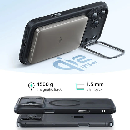 Étui MagSafe pour Apple iPhone 17 Pro, ESR, Classic Hybrid Kickstand, Noir Satiné