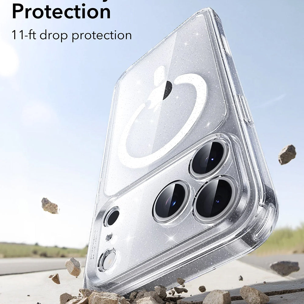 MagSafe Hülle für Apple iPhone 17 Pro, ESR, Classic Hybrid Shimmer, Transparent