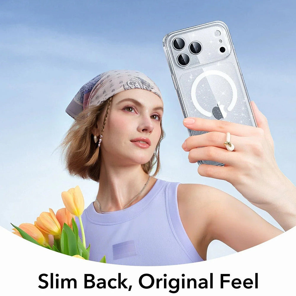 MagSafe Hülle für Apple iPhone 17 Pro, ESR, Classic Hybrid Shimmer, Transparent