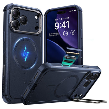 Coque MagSafe pour Apple iPhone 17 Pro, ESR, Cyber Armor Kickstand, Bleue