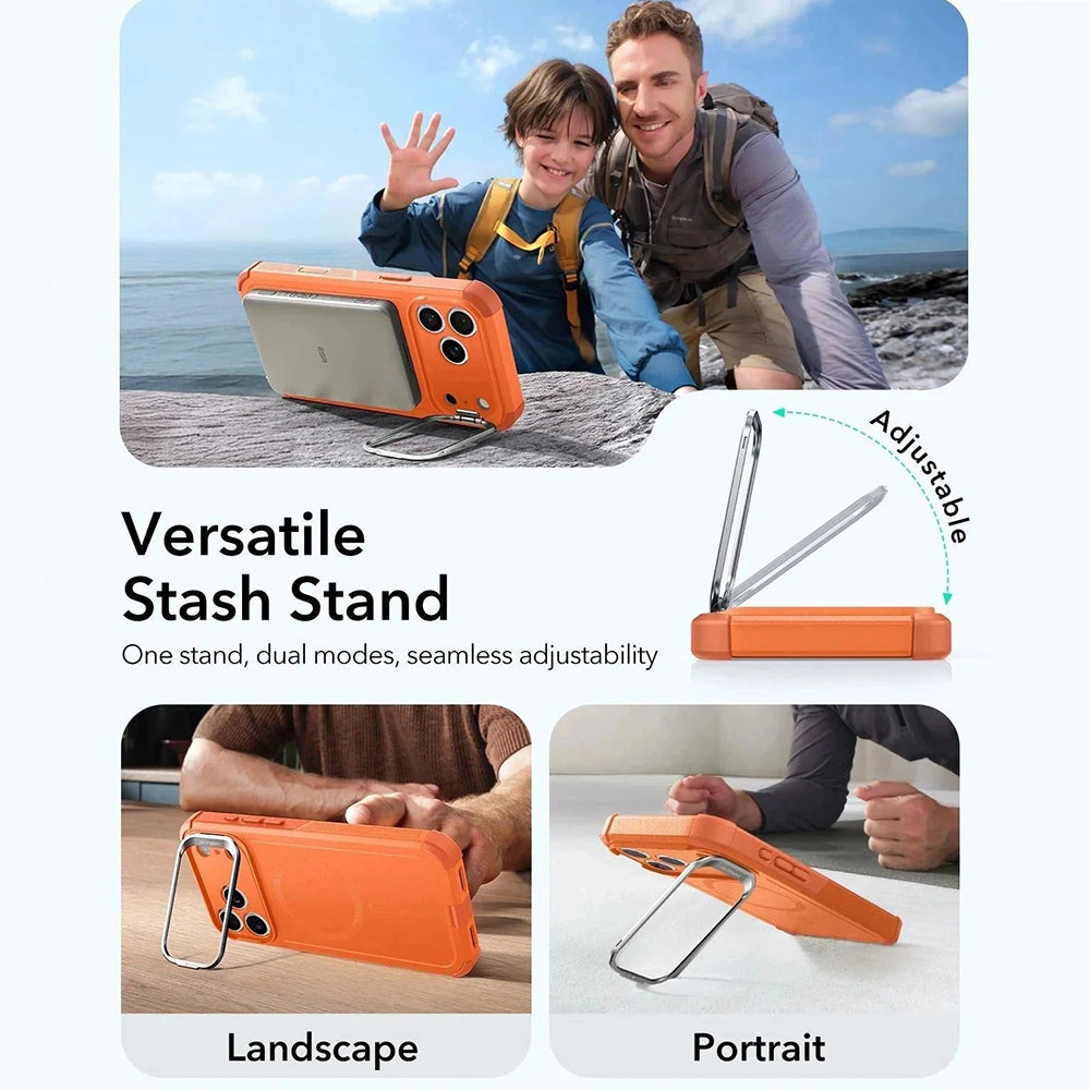 MagSafe hoes voor Apple iPhone 17 Pro, ESR, Cyber Armor Kickstand, Oranje
