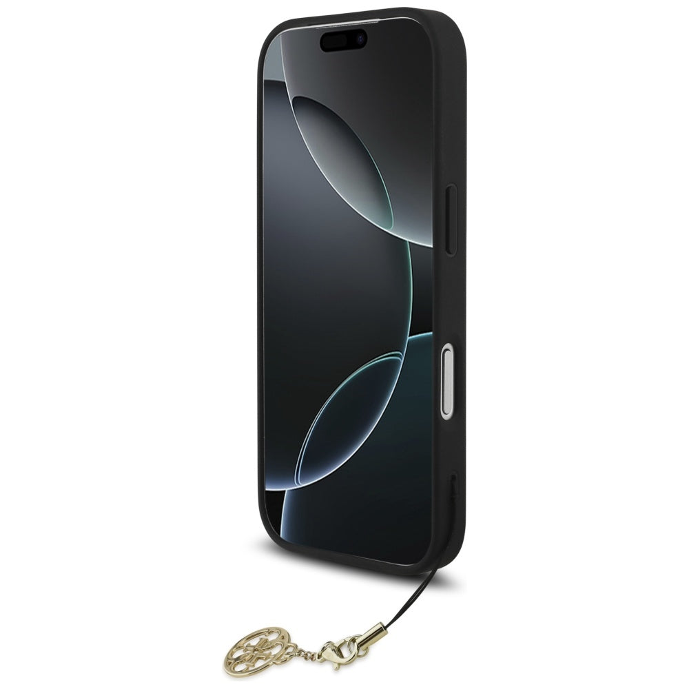 MagSafe hoesje voor Apple iPhone 17 Pro, Guess, 4G Charm Cradle, Zwart