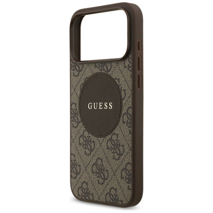 MagSafe hoesje voor Apple iPhone 17 Pro, Guess, 4G Circle Classic Logo, Bruin
