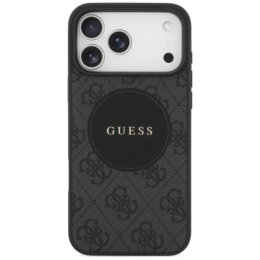 MagSafe hoesje voor Apple iPhone 17 Pro, Guess, 4G Circle Classic Logo, Zwart