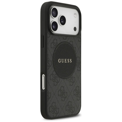 MagSafe hoesje voor Apple iPhone 17 Pro, Guess, 4G Circle Classic Logo, Zwart