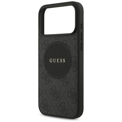 MagSafe hoesje voor Apple iPhone 17 Pro, Guess, 4G Circle Classic Logo, Zwart