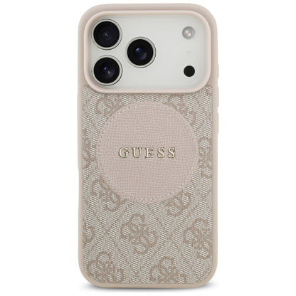 MagSafe hoesje voor Apple iPhone 17 Pro, Guess, 4G Circle Classic Logo, Roze