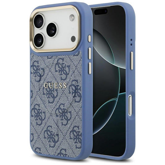 Housse MagSafe pour Apple iPhone 17 Pro, Guess, 4G Classic, Bleue