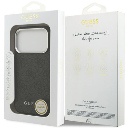 MagSafe hoesje voor Apple iPhone 17 Pro, Guess, 4G Classic Logo, Zwart