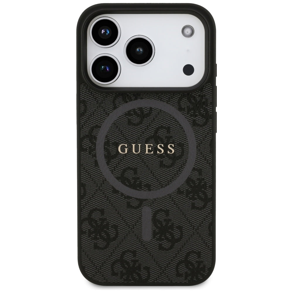 MagSafe hoesje voor Apple iPhone 17 Pro, Guess, 4G Ring Classic Logo, Zwart