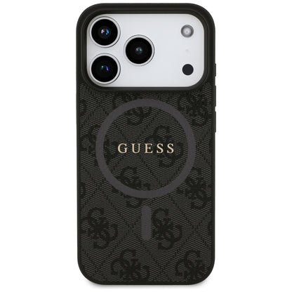 MagSafe hoesje voor Apple iPhone 17 Pro, Guess, 4G Ring Classic Logo, Zwart