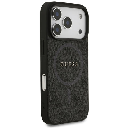 MagSafe hoesje voor Apple iPhone 17 Pro, Guess, 4G Ring Classic Logo, Zwart
