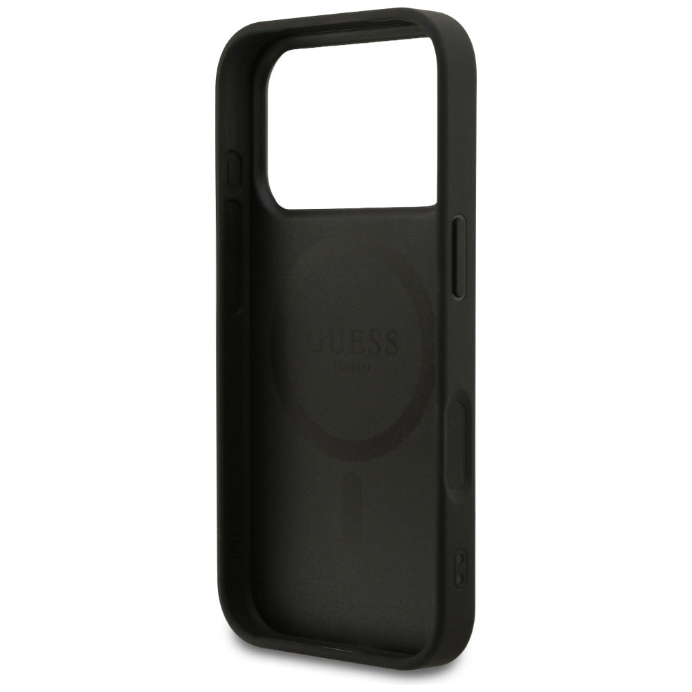 MagSafe hoesje voor Apple iPhone 17 Pro, Guess, 4G Ring Classic Logo, Zwart