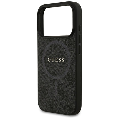 MagSafe hoesje voor Apple iPhone 17 Pro, Guess, 4G Ring Classic Logo, Zwart