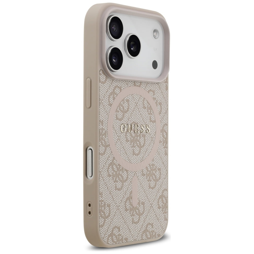 MagSafe hoesje voor Apple iPhone 17 Pro, Guess, 4G Ring Classic Logo, Roze