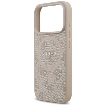MagSafe hoesje voor Apple iPhone 17 Pro, Guess, 4G Ring Classic Logo, Roze