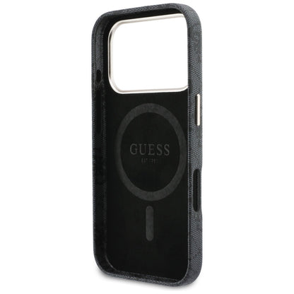 MagSafe Hülle für Apple iPhone 17 Pro, Guess, 4G Script Logo, Schwarz