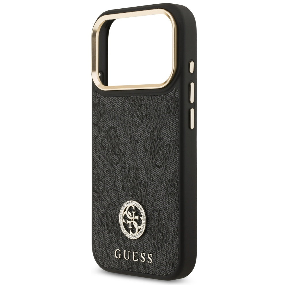 MagSafe Hülle für Apple iPhone 17 Pro, Guess, 4G Strass Logo, Schwarz