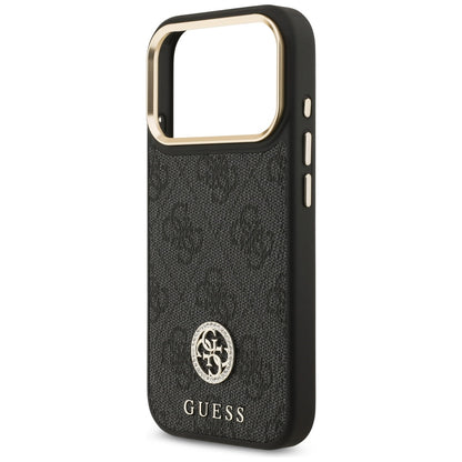 MagSafe Hülle für Apple iPhone 17 Pro, Guess, 4G Strass Logo, Schwarz