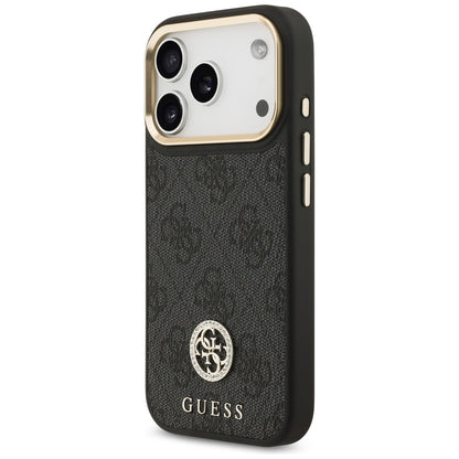 MagSafe Hülle für Apple iPhone 17 Pro, Guess, 4G Strass Logo, Schwarz