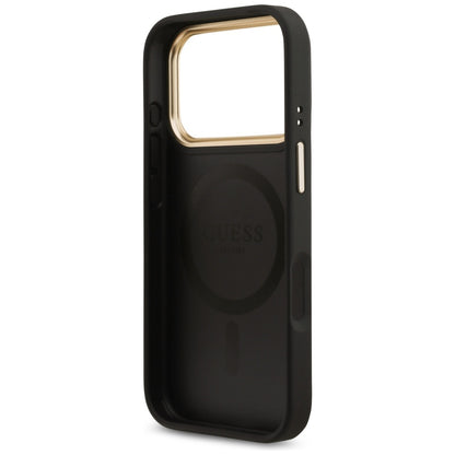 MagSafe Hülle für Apple iPhone 17 Pro, Guess, 4G Strass Logo, Schwarz