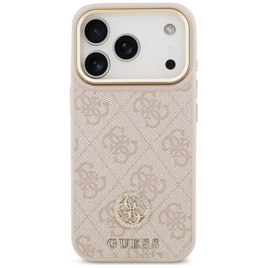 MagSafe hoesje voor Apple iPhone 17 Pro, Guess, 4G Strass Logo, Roze