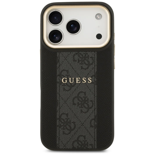 MagSafe hoesje voor Apple iPhone 17 Pro, Guess, 4G Stripe, Zwart
