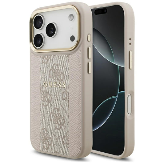 MagSafe hoesje voor Apple iPhone 17 Pro, Guess, 4G Stripe, Roze