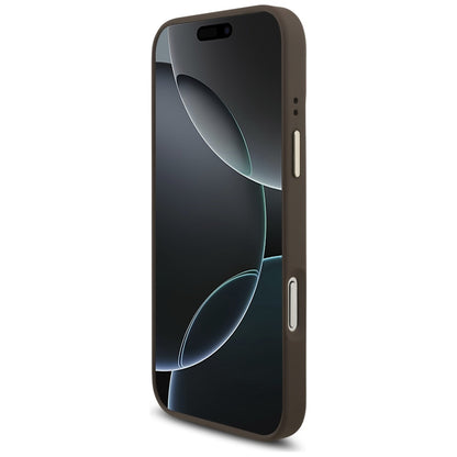 MagSafe hoesje voor Apple iPhone 17 Pro, Guess, 4G Triangle Logo, Goudbruin