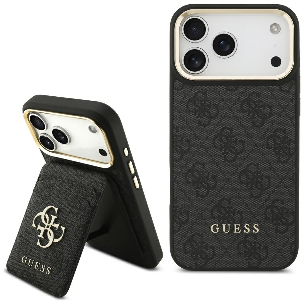 Étui MagSafe pour Apple iPhone 17 Pro, Guess, Emplacement pour carte 4G, Noir