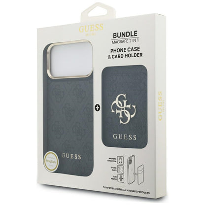 Étui MagSafe pour Apple iPhone 17 Pro, Guess, Emplacement pour carte 4G, Noir